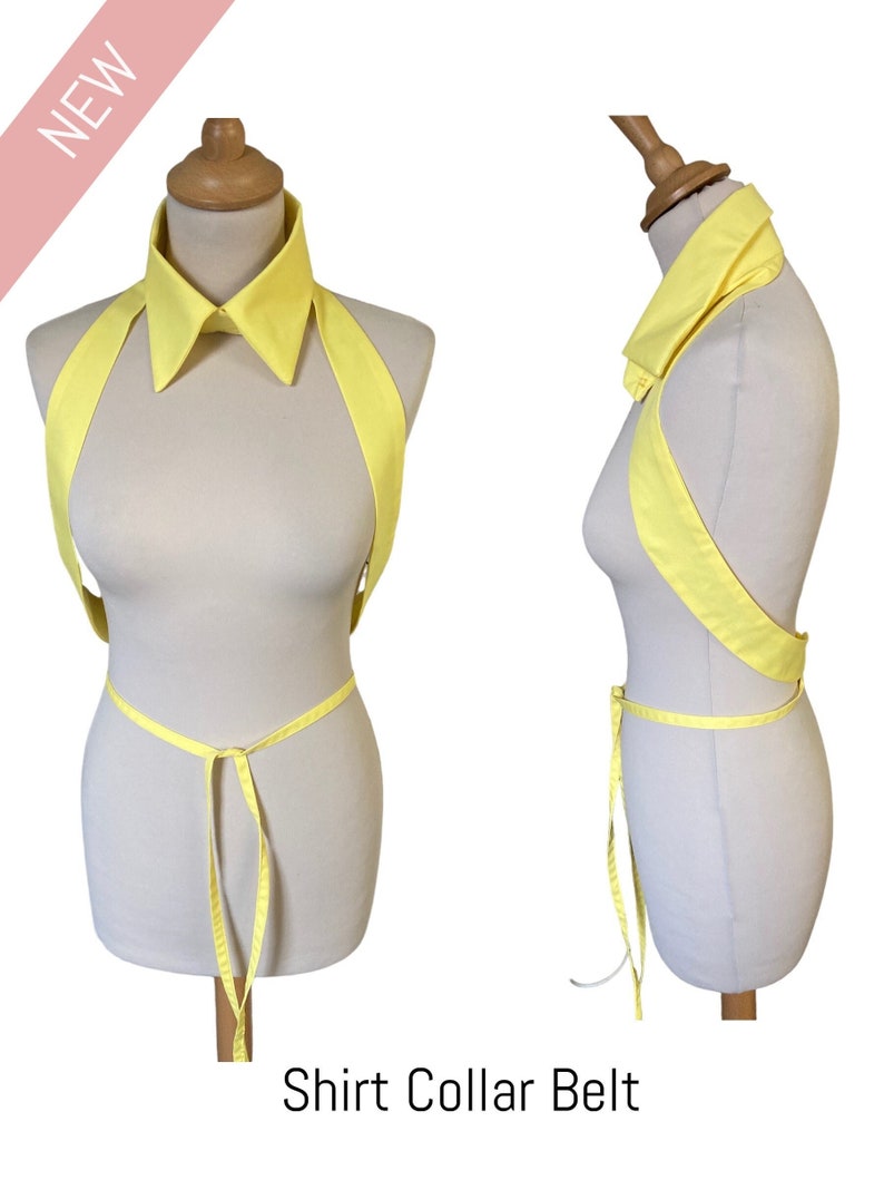 Yellow Shirt Collar Belt Batiste Cotton Shirt Fashion Fashionable Accessory Versatile Looks adjustable one size image 1