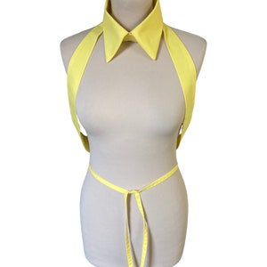 Cinturón Cuello Camisero Amarillo Algodón Batista Camisa De Moda Accesorio de moda Aspectos versátiles ajustable talla única imagen 6