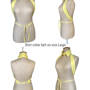 Cinturón Cuello Camisero Amarillo Algodón Batista Camisa De Moda Accesorio de moda Aspectos versátiles ajustable talla única imagen 7