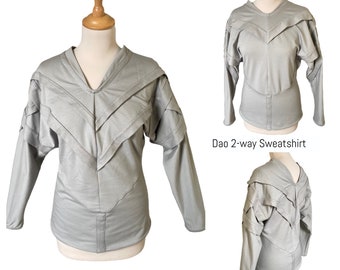 Sweat-shirt artistique détaillé petit/moyen | taille ajustée | Sweat-shirt en coton | Conception unique en son genre | Haut à manches longues | Pull élégant