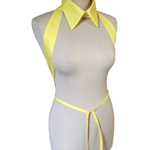 Cinturón Cuello Camisero Amarillo Algodón Batista Camisa De Moda Accesorio de moda Aspectos versátiles ajustable talla única imagen 3