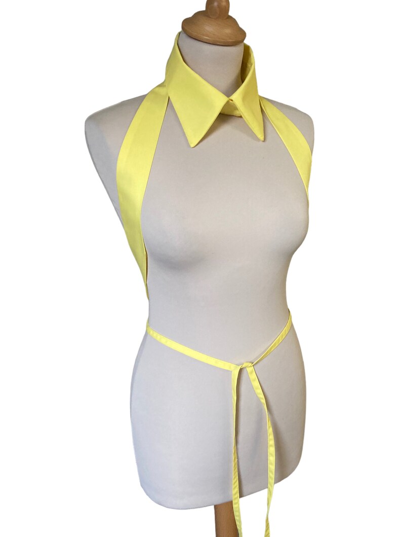 Yellow Shirt Collar Belt Batiste Cotton Shirt Fashion Fashionable Accessory Versatile Looks adjustable one size image 3