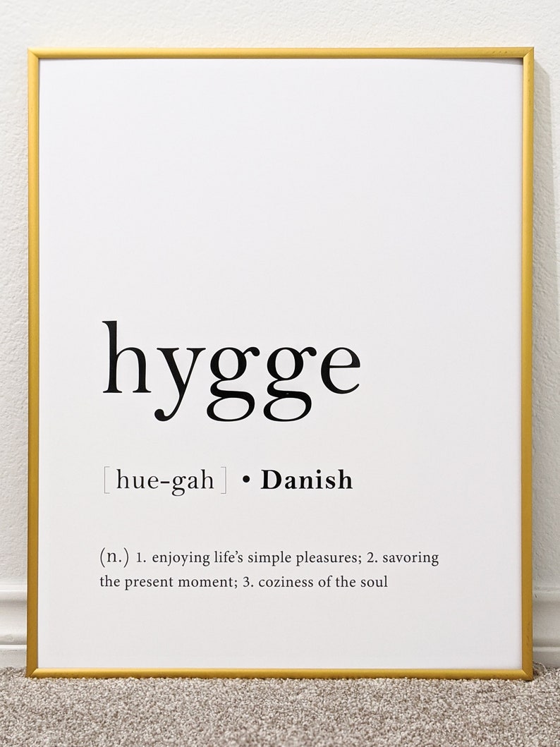 Hygge Definition Print Liesel Wall Art Hygge Printable Hygge Gift Definition Poster DIGITAL