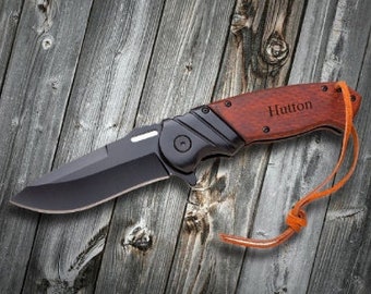 Personalized Elk Ridge Wood Handle Pocket Knife