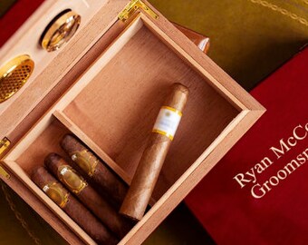 Personalized Rosewood Cigar Humidor - Holds 30 Cigars