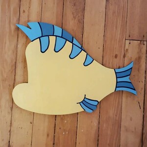 Large Wood Standing Flounder | Little Mermaid | Nursery Decor | Disney Home | Nursery Sign | Fish Decor