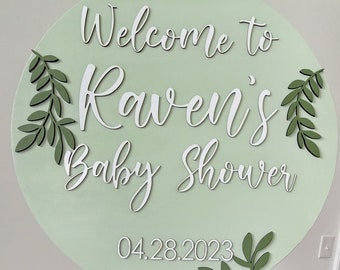 Baby Shower Sign | Greenery Gender Neutral | Welcome Sign | Baby Announcement