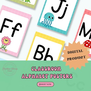 Vibrante decoración del aula y carteles educativos para niños: arte de pared inspirado en Montessori