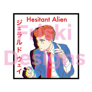Zögernder Alien Holographischer Druck