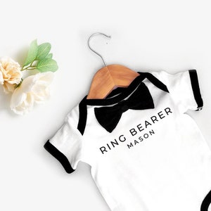 Personalized Ring Bearer Bowtie bodysuit | Wedding Baby Outfit | Special Occasion Formal bodysuit Baby Boy