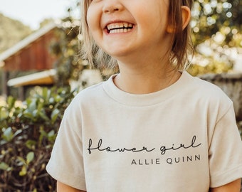 Flower Girl Tshirt, Personalized Flower Girl Gift, Jr Bridesmaid, Cute Toddler Flower Girl Shirt with Name