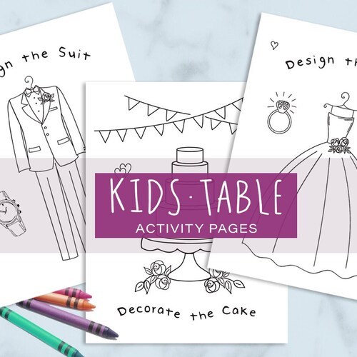 Kids Wedding Coloring Pages Printable Coloring Sheet Instant - Etsy
