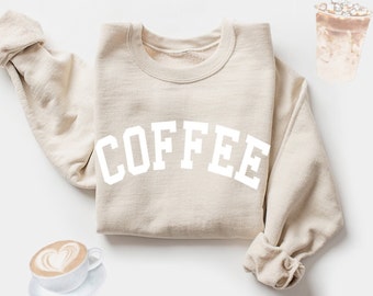 Preppy Coffee Sweatshirt | Coffee Lover Crewneck For Her | Sweater Weather Gift