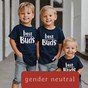 Best Buds Twin Matching Clothes, Best Friend Kids Tees, Sibling Twins or Triplets, Cousins Gifts