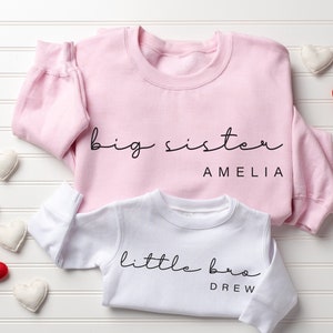 Big Sister Sweatshirt | Custom Big Sister Crewneck | Sister Brother Matching Baby Hospital Outfits