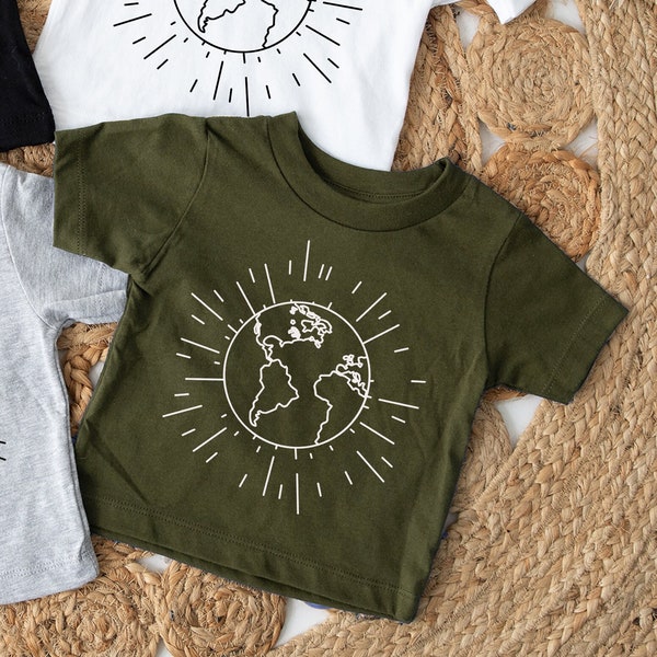 Chemise Jour de la Terre, T-shirt Save the Planet, T-shirt Terre minimal unisexe, T-shirt Planète Terre, T-shirt Jour de la Terre pour enfants