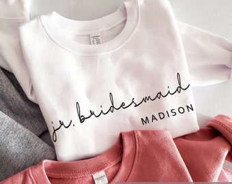 Junior Bridesmaid Crewneck Sweatshirt | Personalized Jr Bridesmaid Gift