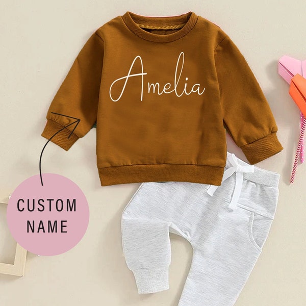 Personalized Baby Girl Sweatshirt | Custom Name New Baby Announcement Pullover Longsleeve