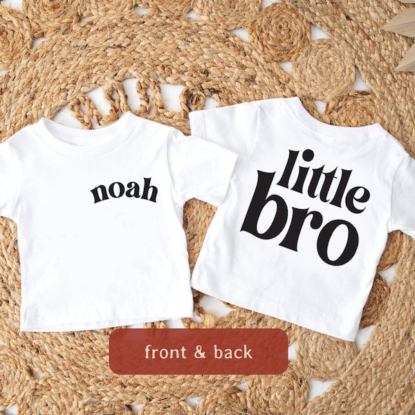 Personalized Little Bro with Name Shirts | Little Brother Kids Name Bodysuit | Custom Baby Name Shirt