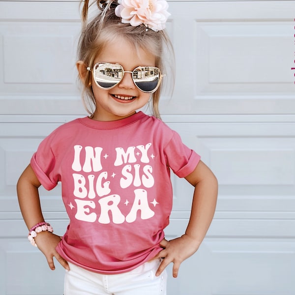 In my BIG SIS era Shirt | Retro Pink Big Sister Tee | Trendy 2024 Kids Shirt | Pregnancy Reveal