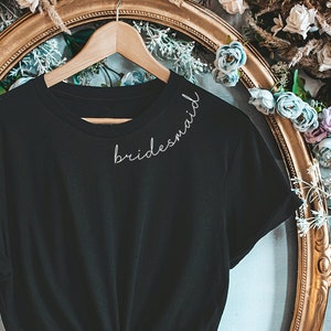 Minimalist Bridesmaid Shirt | Bridesmaid Gift | Collar Bridal Party Tees | Bridesmaid Proposal Gift Idea