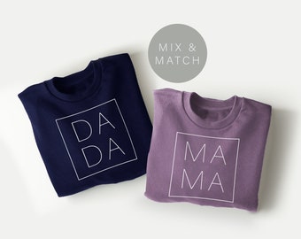 MAMA DADA Sweatshirt Gift Set of Two | 2024 Mom and Dad Crewnecks