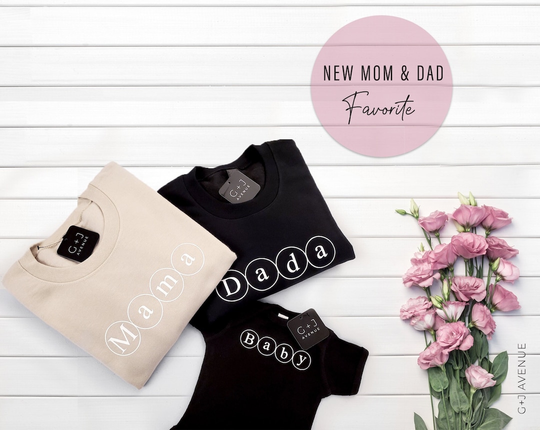 Mom Dad Matching Crewnecks Mama Dada Mini Sweatshirts Mothers Day Gift ...