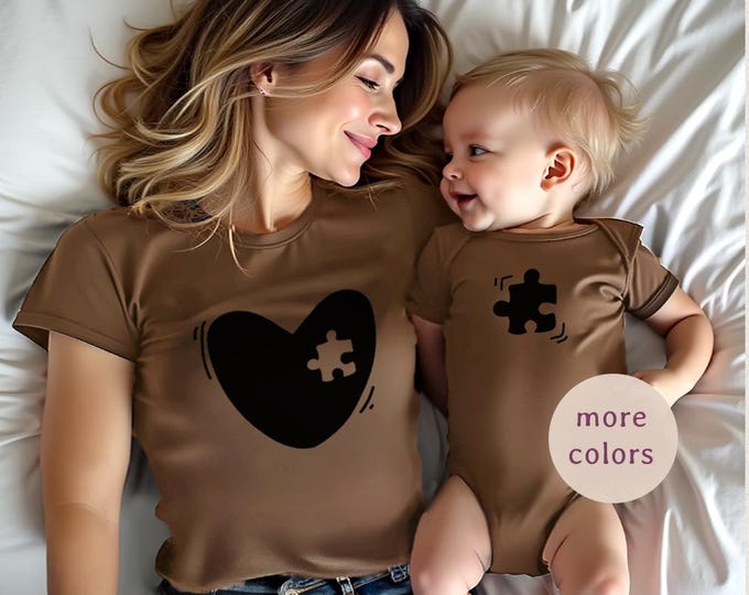 Mom and Son Matching Shirts | Mommy and Me T-shirt or Bodysuit | Mother Daughter Neutral Brown | Mothers Day Gift