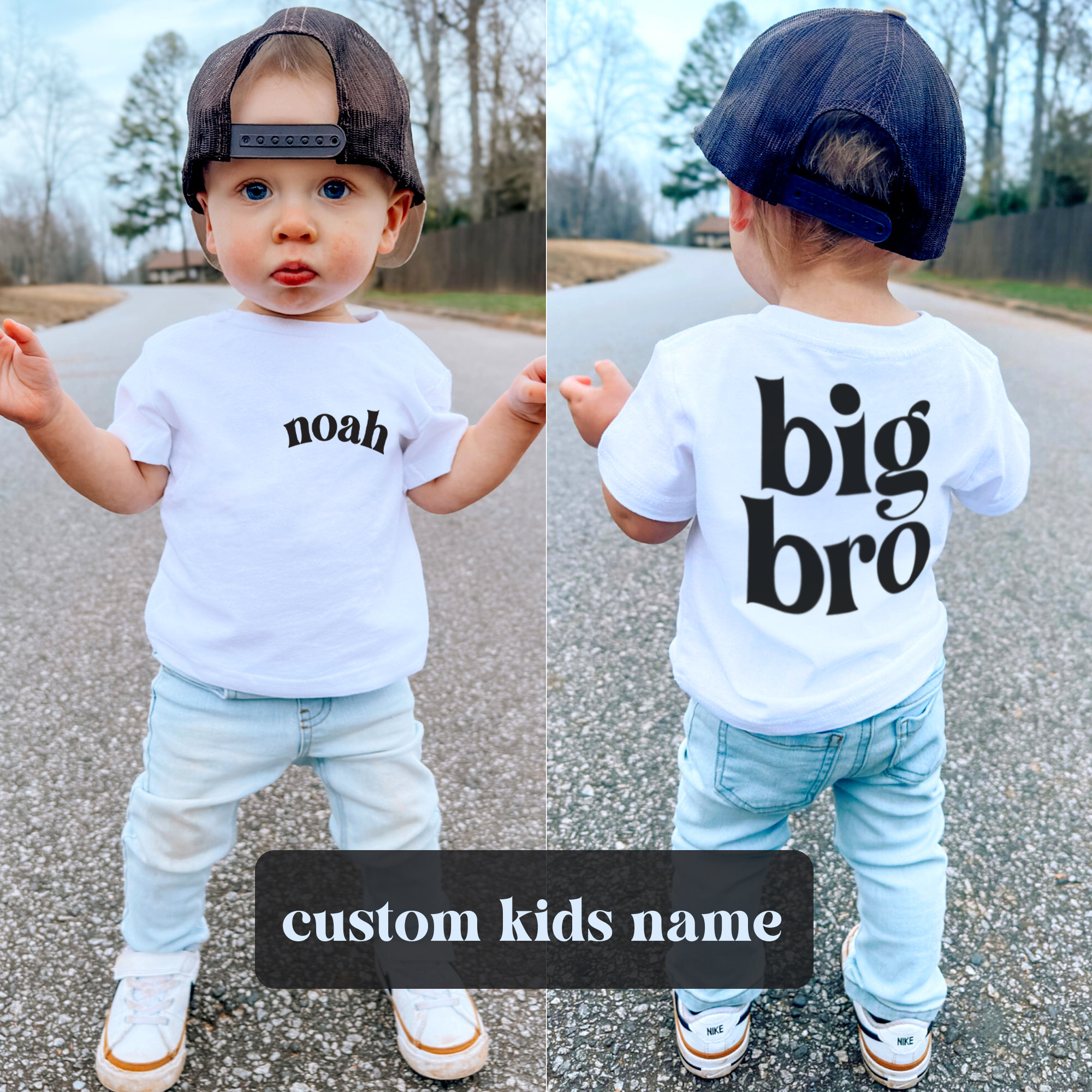 Personalized Big Bro Shirt With Name Big Brother Kids Name Tshirt or Bodysuit Custom Child s Name Shirt Etsy