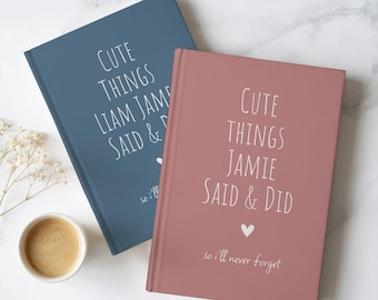 Gepersonaliseerde babydagboek | Dingen die mijn kinderen noemen - dagboek | Notitieboekje Mom Memories Keepsake