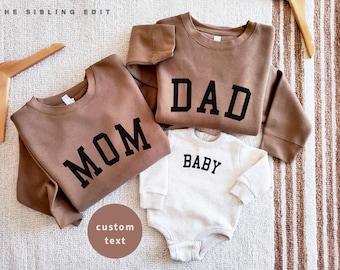 Matching Family Sweatshirts | Mom, Dad, Baby Announcement Outfits