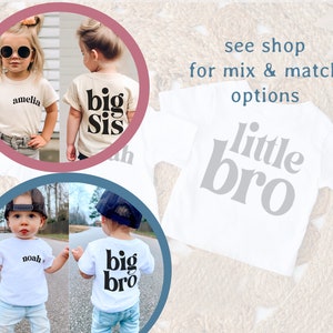 Personalized Big Bro with Name Shirts Big Brother Kids Name Tshirt Custom Child's Name Shirt image 10