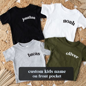 Personalized Big Bro with Name Shirts Big Brother Kids Name Tshirt Custom Child's Name Shirt image 3
