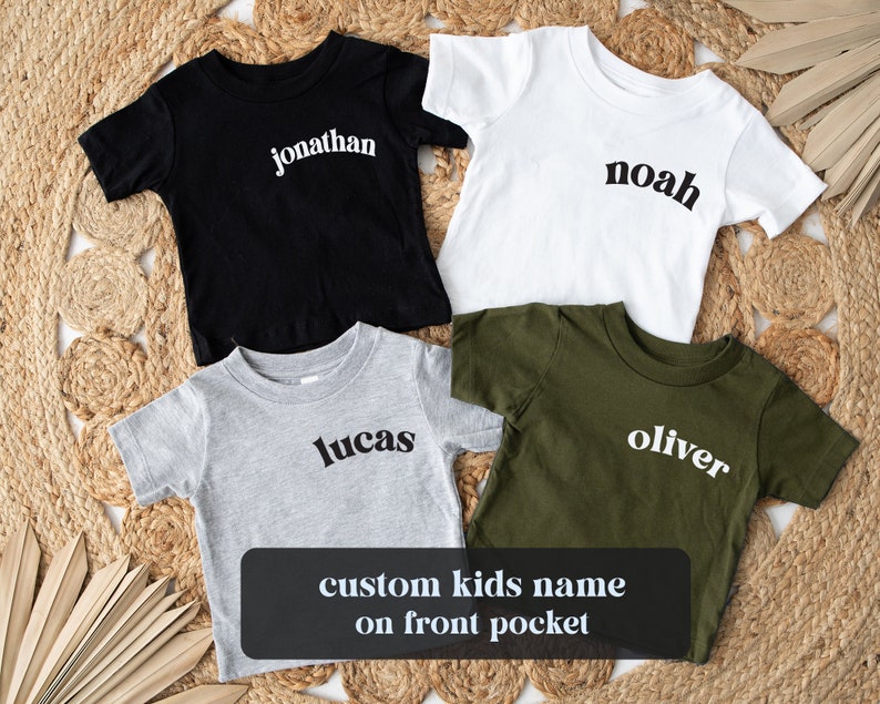 Personalized Big Bro with Name Shirts Big Brother Kids Name Tshirt Custom Child's Name Shirt image 3