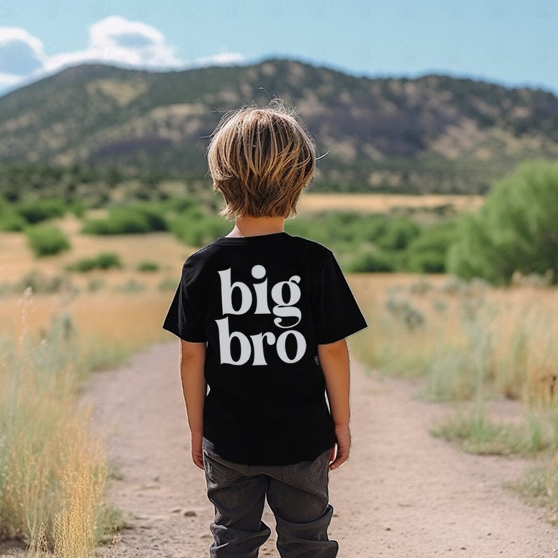 Personalized Big Bro with Name Shirts Big Brother Kids Name Tshirt Custom Child's Name Shirt image 5