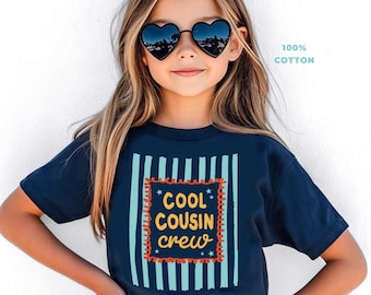 Preppy Cousin Crew Summer Kids Shirts | 2026 Colorful Cotton Family Reunion Vacation Tees