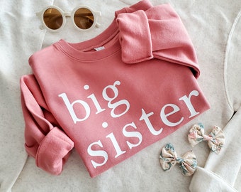 Big Sister Sweatshirt | Pink Big Sister Shirt New Sibling Custom Baby Announcement