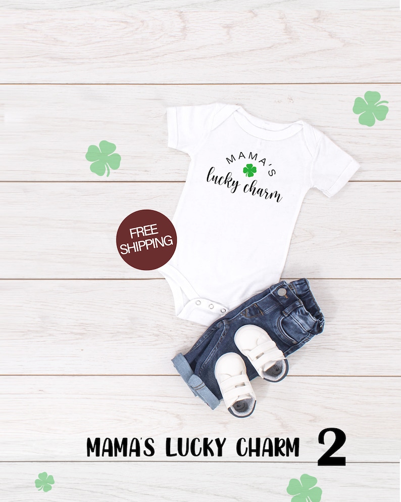 St Patricks Day One Piece or Toddler Tshirt Kids Gender Neutral Bodysuit or Tee Mama/'s Lucky Charm Baby Clothes