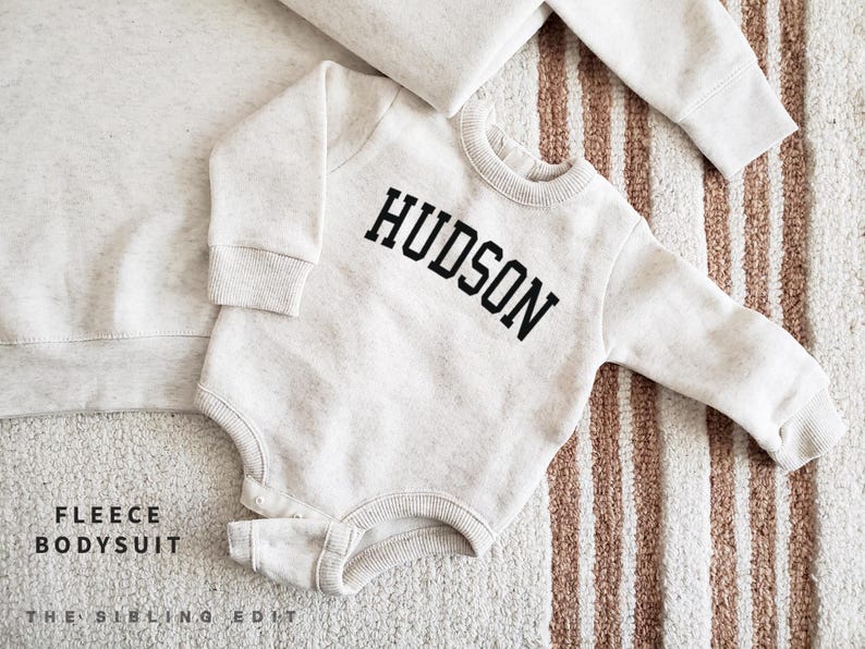 Baby Custom Name Sweatshirt or Fleece Bodysuit | Personalized Infant and Kids Sweaters image 11