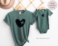 Mothers Day Mommy and Me Heart Matching Set, Missing Piece Set, Mom and Child, T-Shirt and One Piece, Baby Shower New Mom Gift