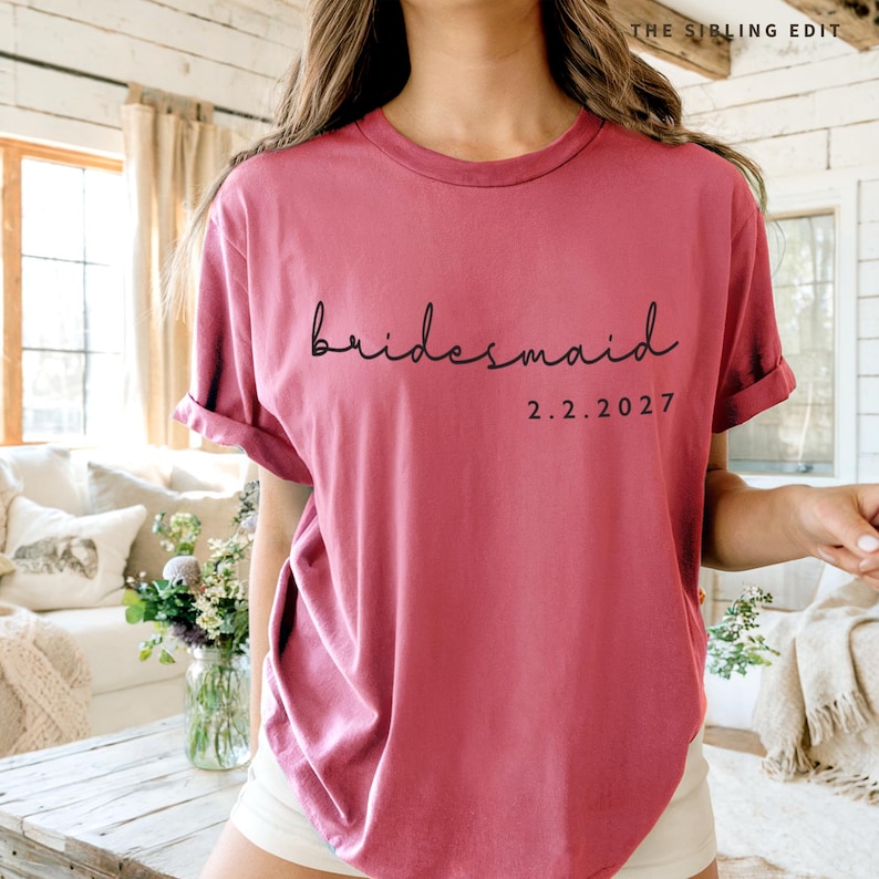 Flower Girl Tshirt, Personalized Flower Girl Gift, Jr Bridesmaid, Cute Toddler Flower Girl Shirt with Name image 13