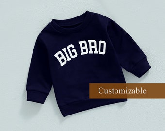 Baby Big Bro Pullover Sweatshirt | Custom Big Brother New Baby Blue Announcement Longsleeve