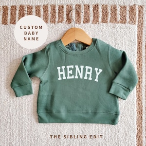 Baby Custom Name Sweatshirt or Fleece Bodysuit | Personalized Infant and Kids Sweaters image 1
