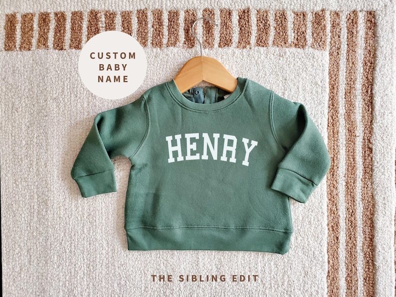 Baby Custom Name Sweatshirt or Fleece Bodysuit | Personalized Infant and Kids Sweaters image 1
