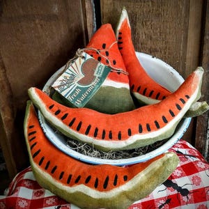 Grungy Primitive Watermelon Slices, Summertime Fun, Farmhouse Primitive Watermelon Slices and Chunks