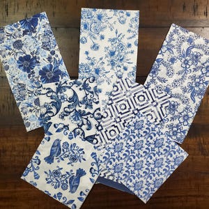 Set di tovaglioli decoupage blu e bianchi [Chinoiserie, tovaglioli collage, artigianato, effimere, tecniche miste]