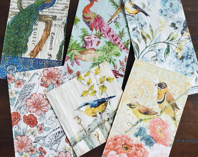 Summer Birds Decoupage Napkin Bundle [decoupage, Mixed Media, Paper ...