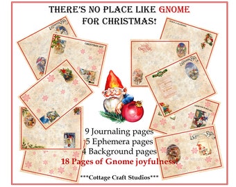 Christmas Gnomes Digital Kit [Digital Junk Journal, Digital Scrapbook, Digital Ephemera, Keepsake, Gnomes, Christmas, December Daily]