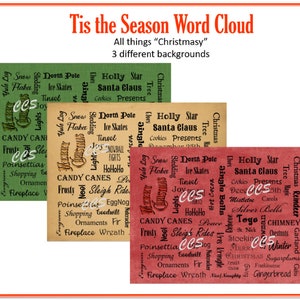 Dit is het seizoen digitale Word Cloud-kit [Digital Junk Journal, digitaal plakboek, Kerstmis, kortstondige gebeurtenissen]