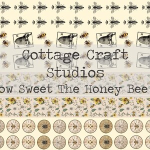 Washi Tape - Sweet Honey Bee 1 [Junk Journal, Printable Ephemera, Digital Paper, Scrapbook Ephemera, Supplies, Stationery Bullet Journal]